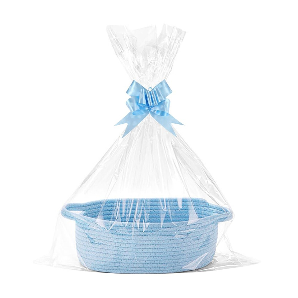 Lotvic Gift Basket, Hamper Kit, Empty Hamper Basket With Cellophane Bags And Pull
