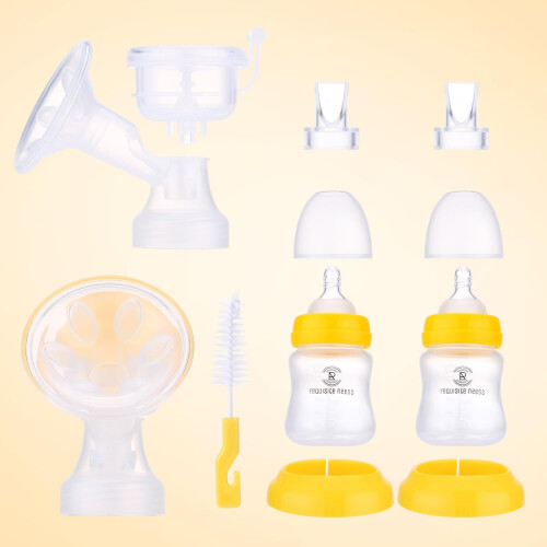 REQUISITE NEEDS Manual Breast Pump, Compact Design, Personal Fit Flex Shields, with 1