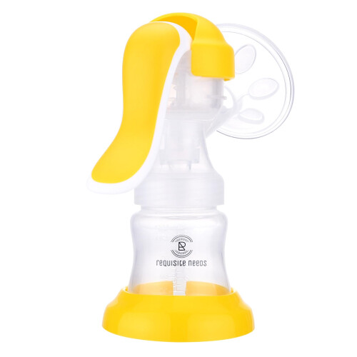REQUISITE NEEDS Manual Breast Pump, Compact Design, Personal Fit Flex Shields, with 2