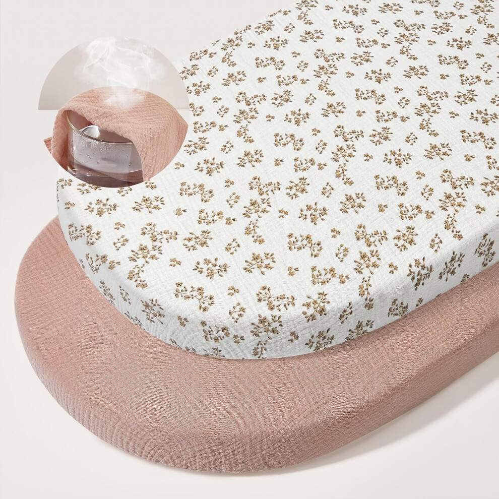 Unicorn Castle Basket Fitted Sheets,2 Pack Muslin Bassinet Sheets For Boys And