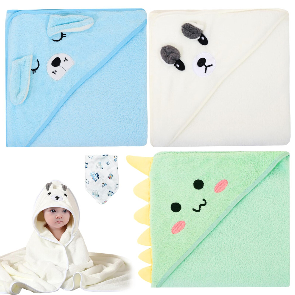 Zocone 3 Pcs Baby Towel Hooded Set For Bath Ultra Soft Baby Towels Newborn Girl Boy
