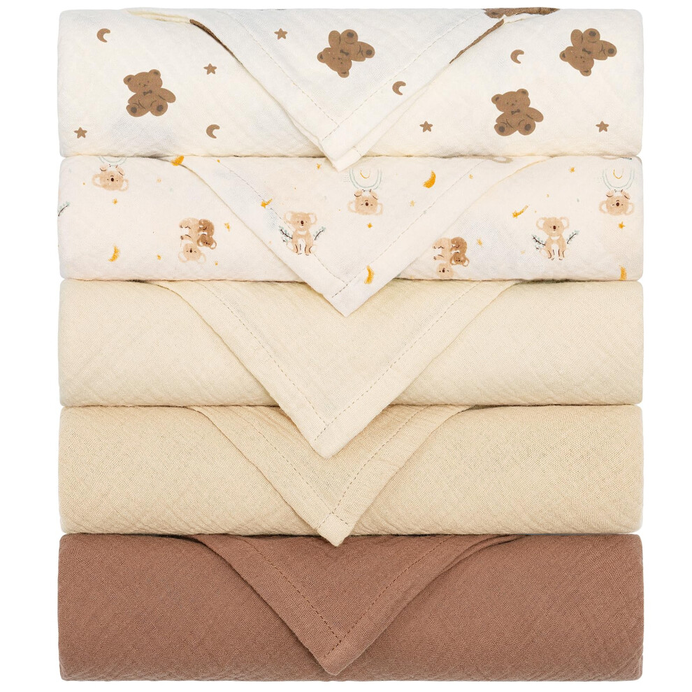 Yukkidds Muslin Cloths For Baby Large 60X60cm Burp Cloths For Newborn 100% Cotton