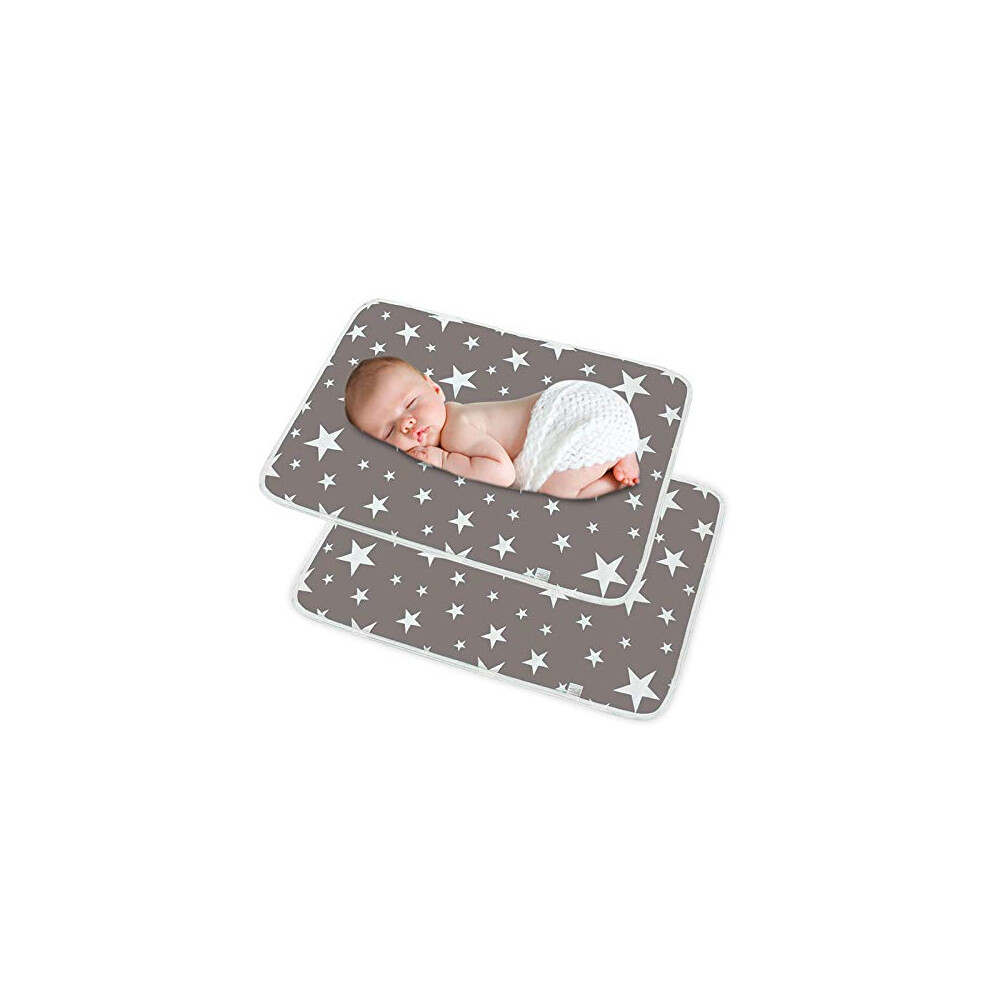 2 Pack Baby Waterproof Changing Mat,19.6'' X 27.5'' Portable Nappy Change Saconell