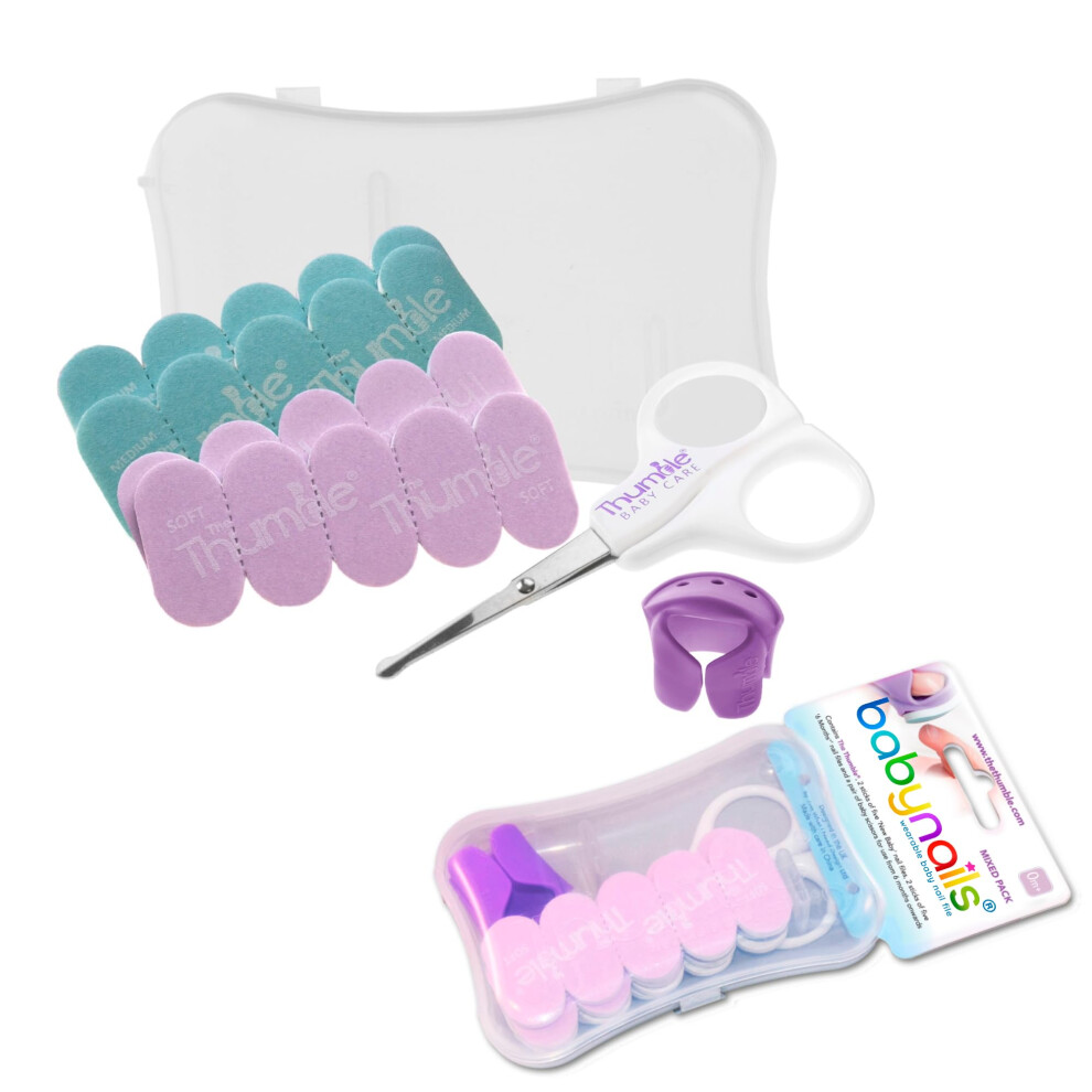 Baby Nails - The Wearable Baby Nail File I Mixed Pack With Scissors Thumble