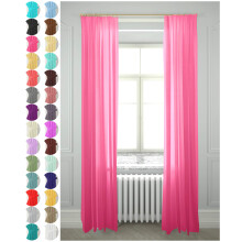Megachest gathering tape voile curtain(bubblegum pink W 56" x L 36" (2 Panels))