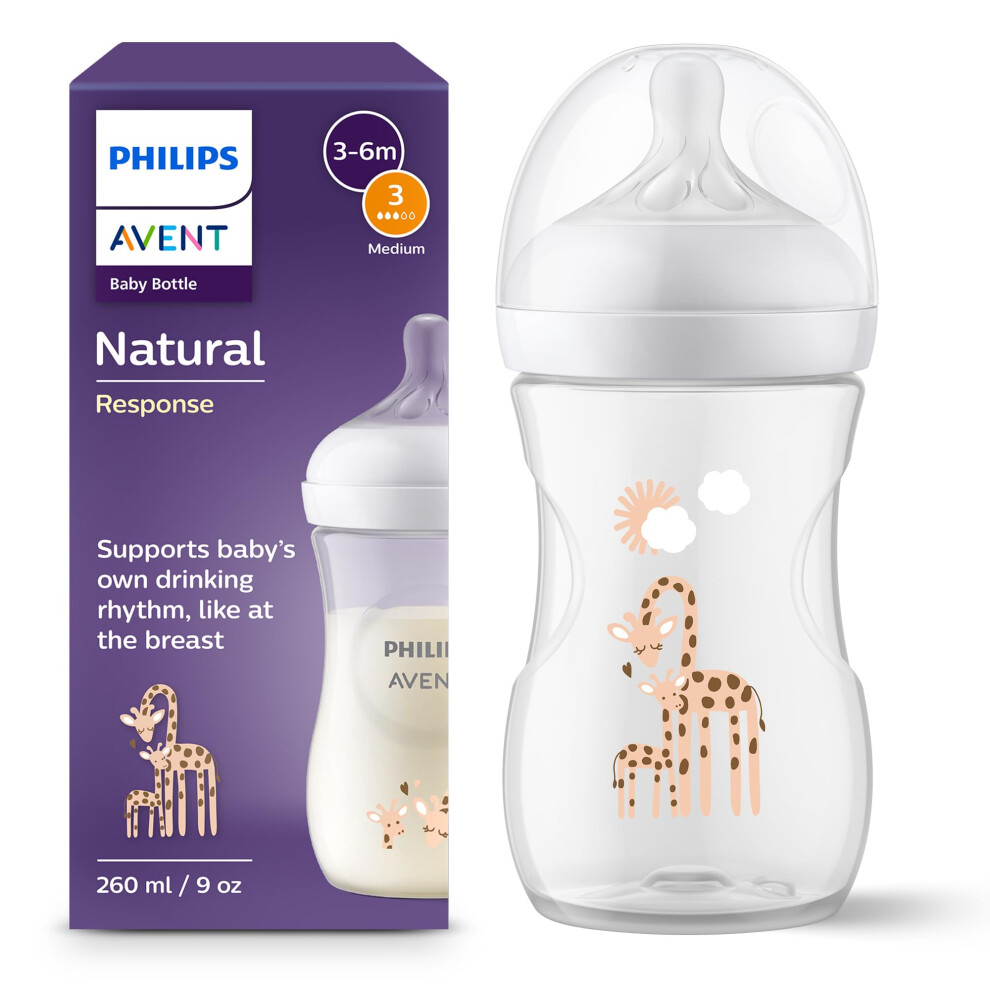 Philips Avent Natural Response Baby Bottle - 260Ml Baby Milk Bottle, Bpa Free For 69158414