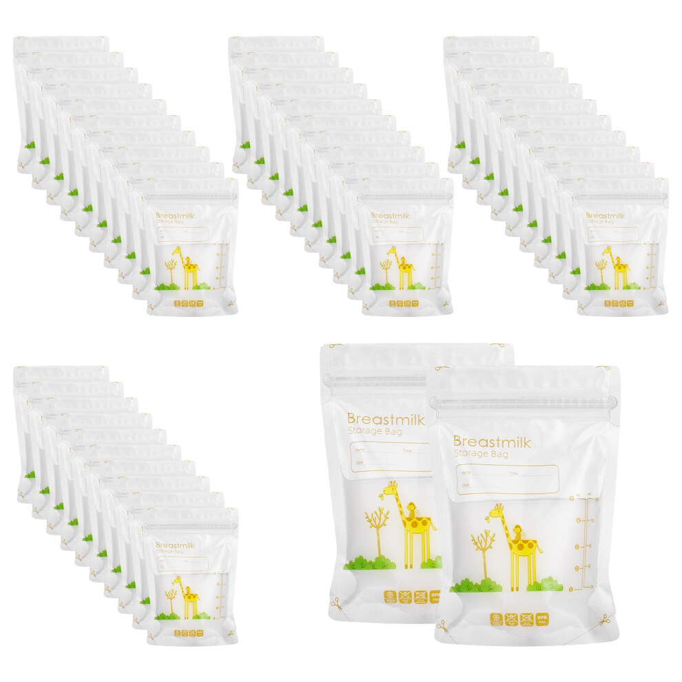 120 Pcs 150Ml Breast Milk Storage Bags With Zipper Seal,Milk Storage Bags For Breastfeeding Fridge Or Freezer Use Partideal