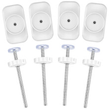 8pcs Baby Gate Extension Spindle Rods Kit, 4pcs Pet Stair Gate Screws with 4pcs Dog Safety Gate Wall Protector Mounted Gate Bolts Parts Baby Gate Ext
