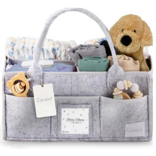 Coreint Nappy Caddy Organiser Large,Diaper Caddy,Unique Stylish Baby Shower Gifts For Mum Nursery Storage Basket - New Born Gift -,New born Essential