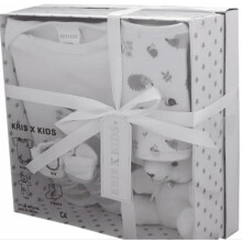 Newborn Baby Gift Set - 4 Piece Baby Gift Box with Bodysuit, Bib, Socks & Teddy –