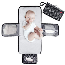 Lekebaby Portable Nappy Changing Mat Baby Travel Change Mat with Wipe-Pocket and