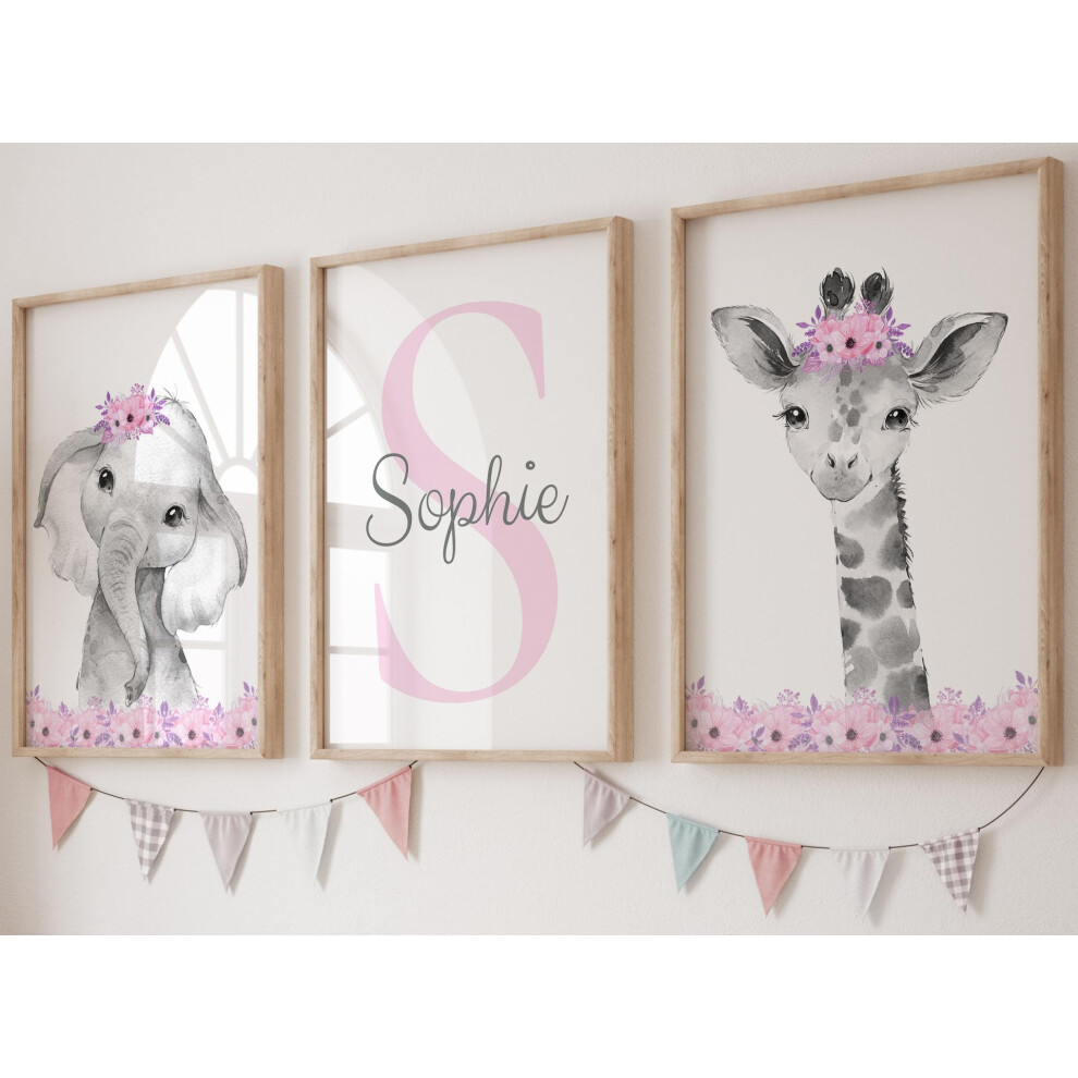 Eviepops Prints Girls Brown Safari Animals Nursery Bedro