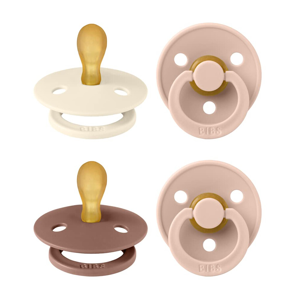 Colour Symmetrical Soother 4-Pack, Bpa Free Dummy Pacifier, Symmetrical Nipple. Bibs