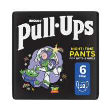 Huggies Pull-Ups Unisex Night Time Nappy Pants, Size 6, 18 Pants