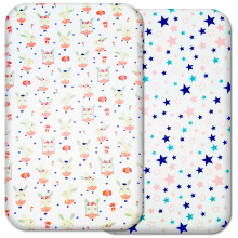 Next to Me Crib Sheets – 2pcs Fitted Baby Sheet Set 100% Organic Cotton Fitted Crib