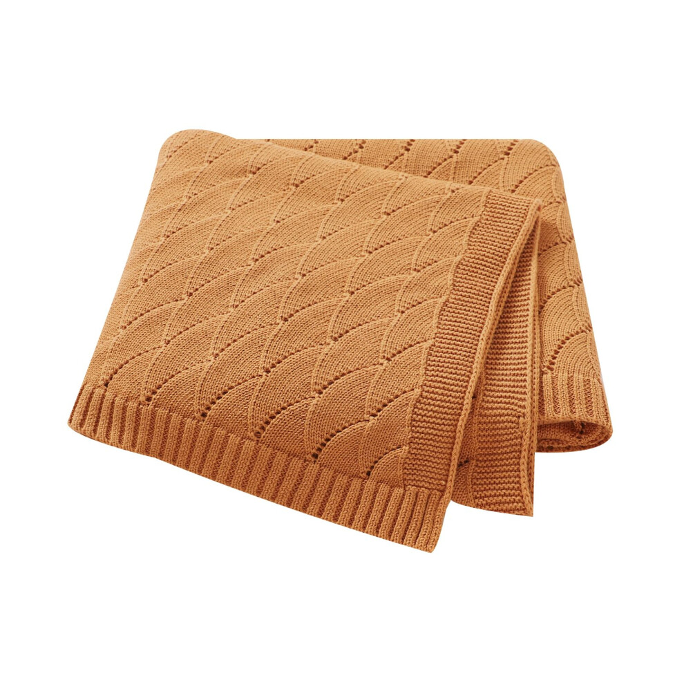 Mimixiong Cotton Knit Baby Blanket Soft Crochet Cellular Blanket Baby Gifts For