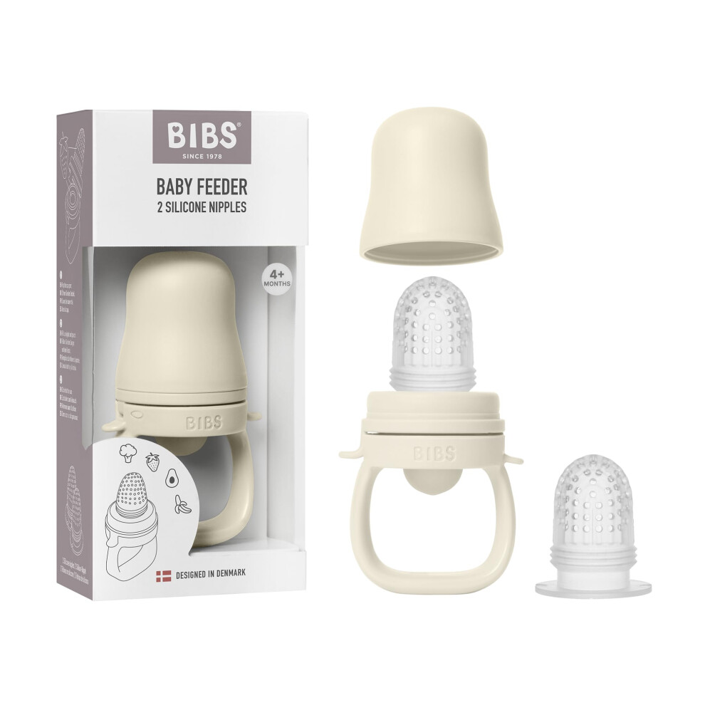 Baby Feeder With 2 Silicone Nipples, Compatible With Freezer Tray, Easy-Grip, Bibs