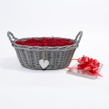 Wickerfield Woven Wicker Basket with Handle, Gift Hamper Kit with Shredded Pape,