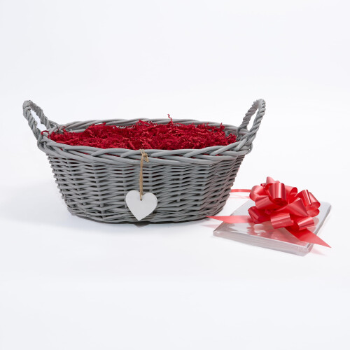 Wickerfield Woven Wicker Basket with Handle, Gift Hamper Kit with Shredded Pape,
