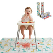 30 pcs Waterproof Disposable Placemats for Baby Splat Mat for Under High Chair Splash Mat for Floor 100x120cm Large Party Table Cloth Rectangle