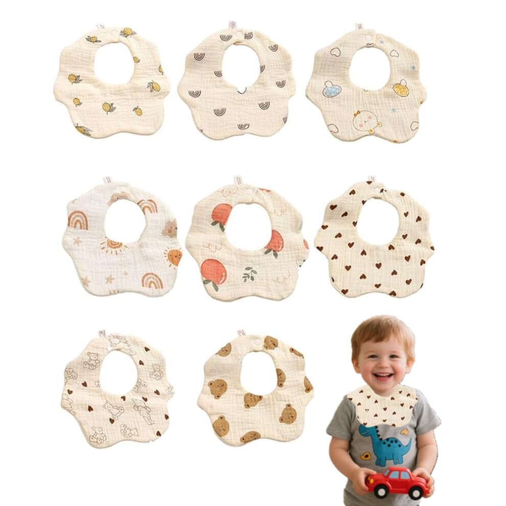 8 Packs Baby Bandana Drool Bibs 6-Layer Cotton Soft And Absorbent Baby Dribble Bibs Oaygat
