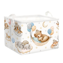 HUUMONSS Sleeping Animals Baby Laundry Hamper Collapsible Clothes Kids Storage