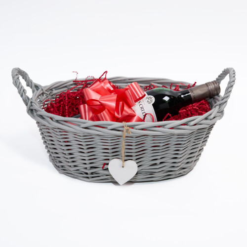 Wickerfield Woven Wicker Basket with Handle, Gift Hamper Kit with Shredded Pape, 2