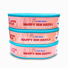 Octagonal Refill, Angelcare Compatible, for XL Nappy Bin - Pack of 3 Longer Lasting