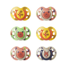Tommee Tippee Fun Soothers, 6-18m, 6 Pack, Symmetrical Silicone Teat, Orthodontic