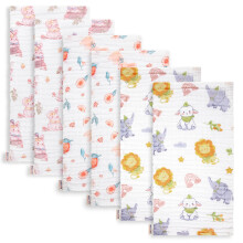 Maliton Muslin Cloths for Baby, 6 Pack Burp Cloths for Baby,100% Cotton 6 Layers