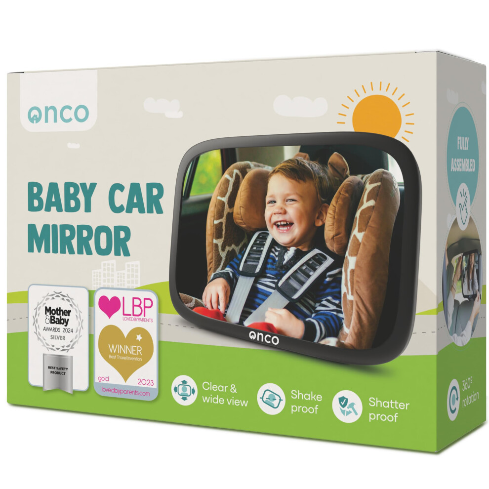 Onco Baby Car Mirror - 100% Shatterproof & Shakeproof, Award-Winning Car Mirror Baby