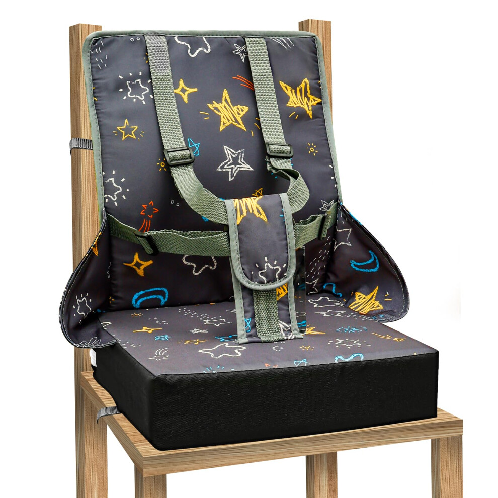 Menibbler Toddler Booster Seat For Dining Chair Portable Kid Dinning Chair Increasing Cushion With Adjustable Safety Buckl Washable Travel Highchair Booster Cu
