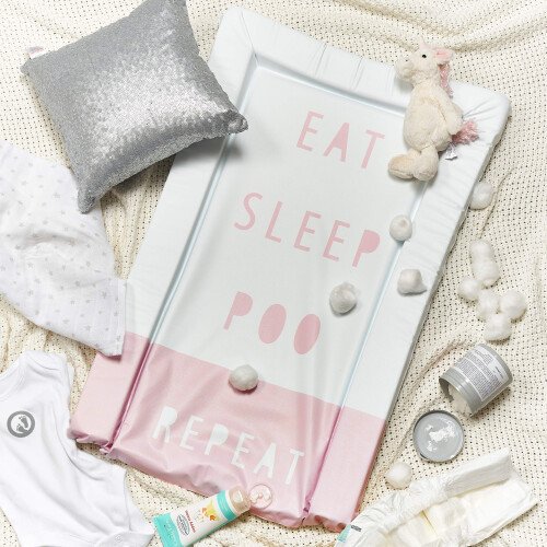 Obaby Obaby Changing Mat -Eat Sleep Repeat Pink