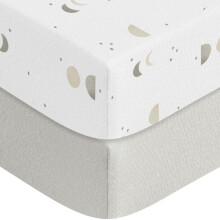 Susurration Next to Me Crib Sheets 140x70cm, 2 Pack Baby Cot Sheets, Breathable and Smooth Microfiber Bedside Crib Fitted Sheets for Baby Girls and B