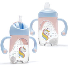 hahaland 2 in 1 Baby Cups & Sippy Cup with Straw and a Spout 240ML, Toddler Drinks