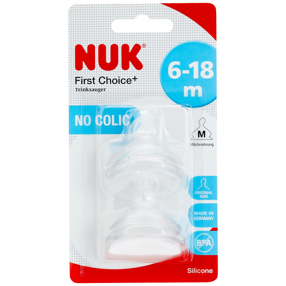 First Choice Anti-Colic Latex Teats 2-Pack Ort Nuk