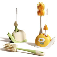 Bebamour Stand Baby Bottle Brushes for Cleaning 3 in 1 Soft Baby Bottle Brush, Teat