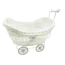 SAFRI LARGE BABY PRAM HAMPER WICKER BASKET BABY SHOWER PARTY GIFTS BOYS GIRLS NEW