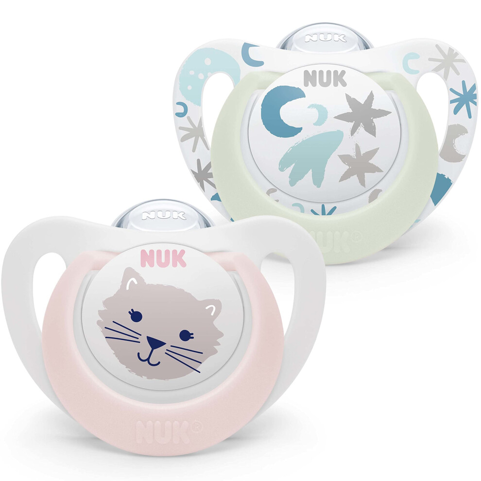 Star Baby Dummy | 0-6 Months | Day & Night Soothers | Bpa-Free Silicone | Pink Nuk