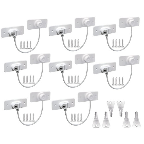8Pcs Window Locks for UPVC Windows, MIVITOOM Window Cable Restrictor Window Safety