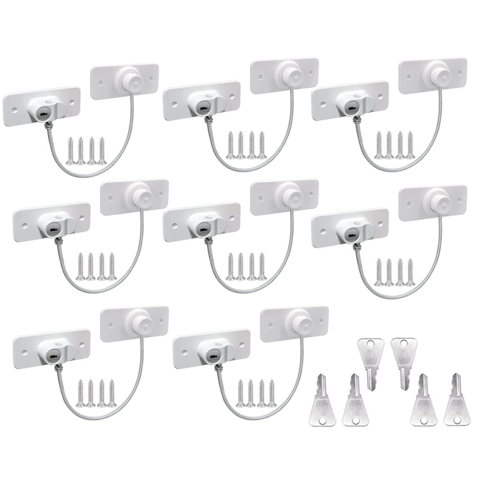 8Pcs Window Locks For Upvc Windows, Mivitoom Window Cable Restrictor Window Safety 46028730