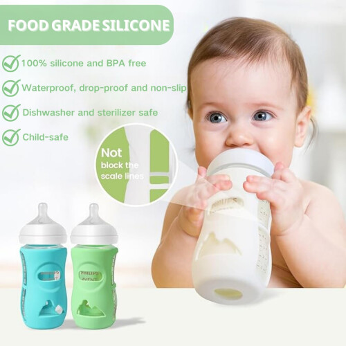 3 Pack Silicone Sleeves for Philips Avent Glass Bo 2