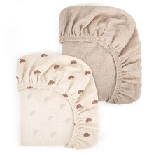 Peepeemax Moses Basket Sheets 80x40 cm, 100% Cotton Pram Sheets Fitted, Muslin