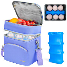 Jaffzora Breastmilk Cooler Bag with Ice Pack, Insulated Baby Bottle Tote Bags Fits 6