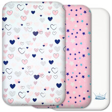 Next to Me Crib Sheets – 3pc Baby Bed Set with 2 Fitted Sheets and 1 Waterproof
