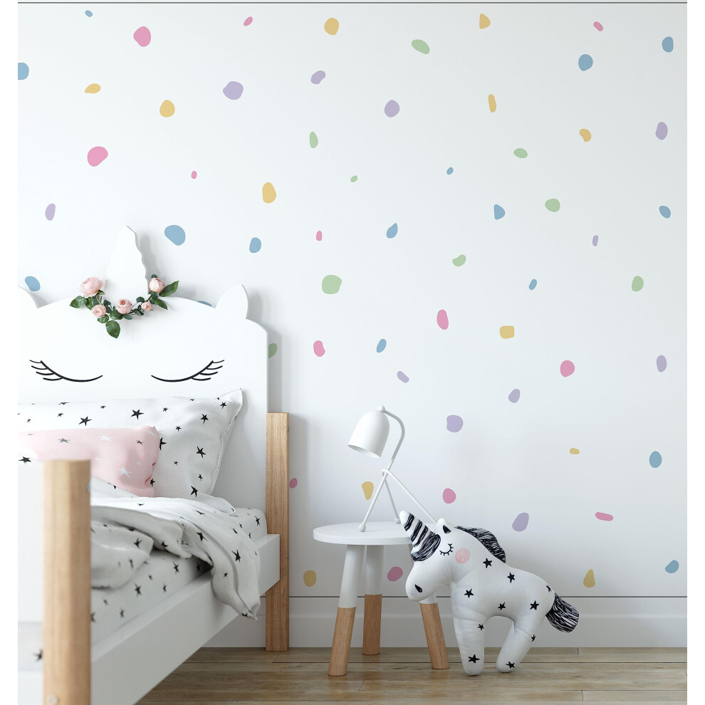 150 Pastel Polka Dot Blobs Wall Stickers Dotty Danish Pastel Denmark Colourful Nursery Decals For Kids Boys Girls Bedrooms Removable Quotemywall
