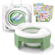 Potty Training Toilet Seat Portable Travel Potty for Toddlers 3-in-1 Chairs Baby Foldable WC Liners Detachable Reusable Outdoor and Indoor with Stora