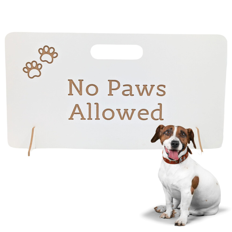 No Paws Stair Gate For Dogs | No Drilling Indoor Pet Barrier | Portable Wooden Puppy Gate For Stairs And Doorways | Dog Stopper ( Melamine, 50Cm White Sterzeal