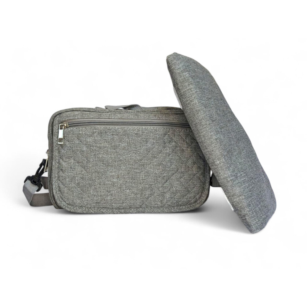Small Baby Changing Bag with Change Mat, Travel Crossbody Nappy Bag, Compact Diaper