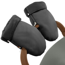 Baby Uma Pram Hand Muff - Ultra-Soft Fleece-Lined Faux-Leather Hand Warmers Gloves,